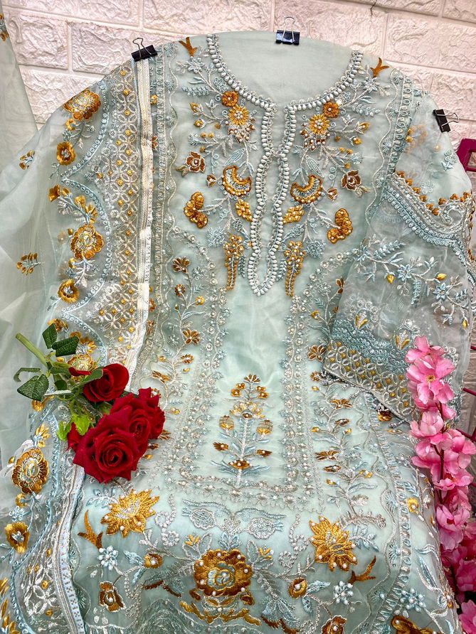 Ramsha Present Organza Pakistani Salwar Suit Catalog